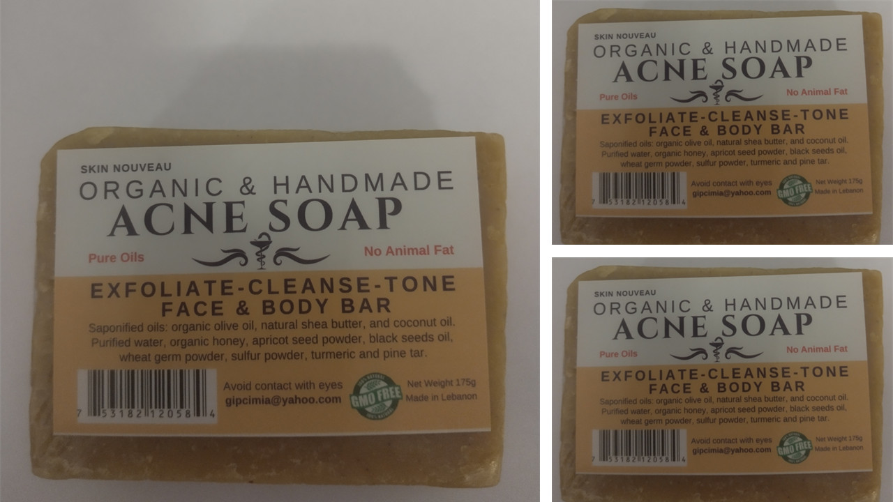 3 X Organic & Handmade Acne Soap Exfoliate-Cleanse -Tone Face & Body