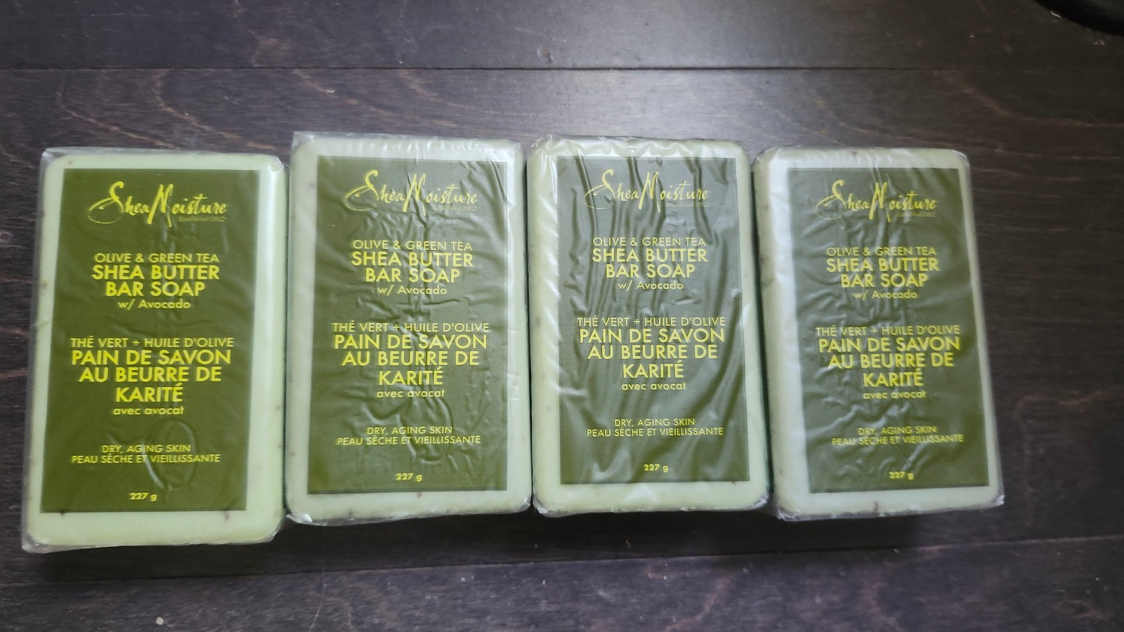 4X Shea Moisture Olive & Green Tea Shea Butter Bar Soap Avocado Aging Skin 8 oz