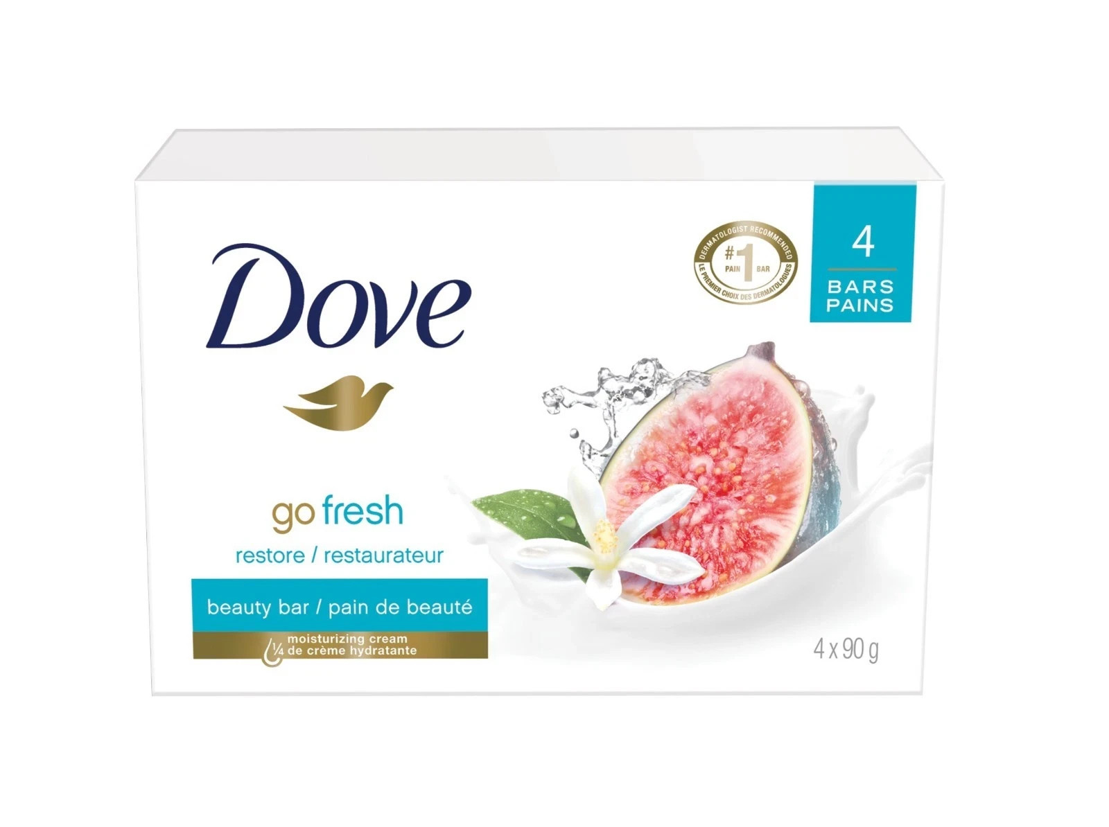 Dove, Gentle Pink / Rosa Beauty Bar Soap, Moisturizing Clean Body 3.17oz / 90g
