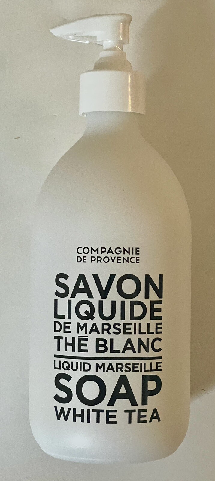 SAVON LIQUIDE DE MARSEILLE THE BLANC SOAP WHITE TEA GLASS PUMP BOTTLE 16.7 OZ