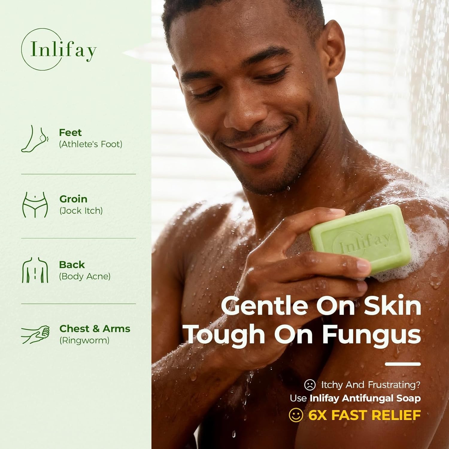 Antifungal Soap Bar for Men: Anti Fungal Skin Soap for Athlete’s Foot, Jock I…