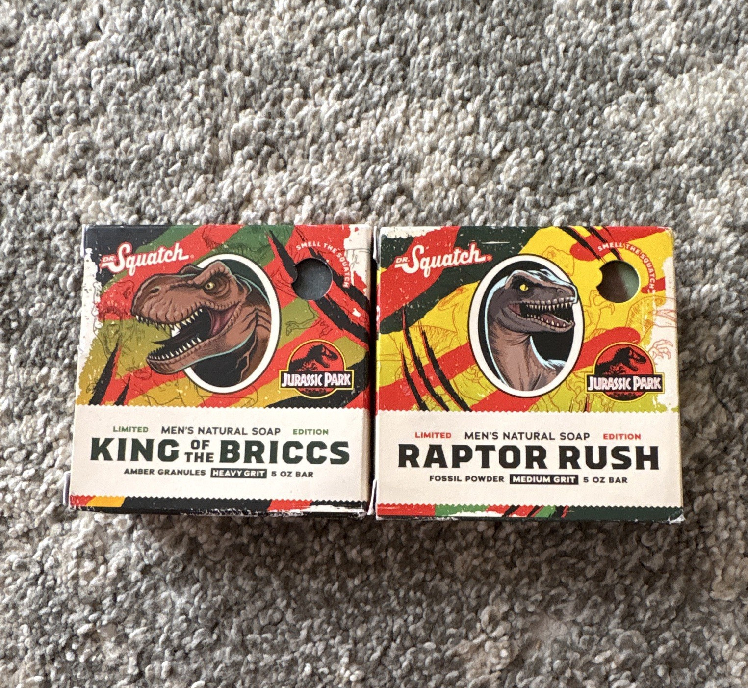 Dr. Squatch Jurassic Park Limited Edition Soap Set 2 Pack 5 oz King/Raptor