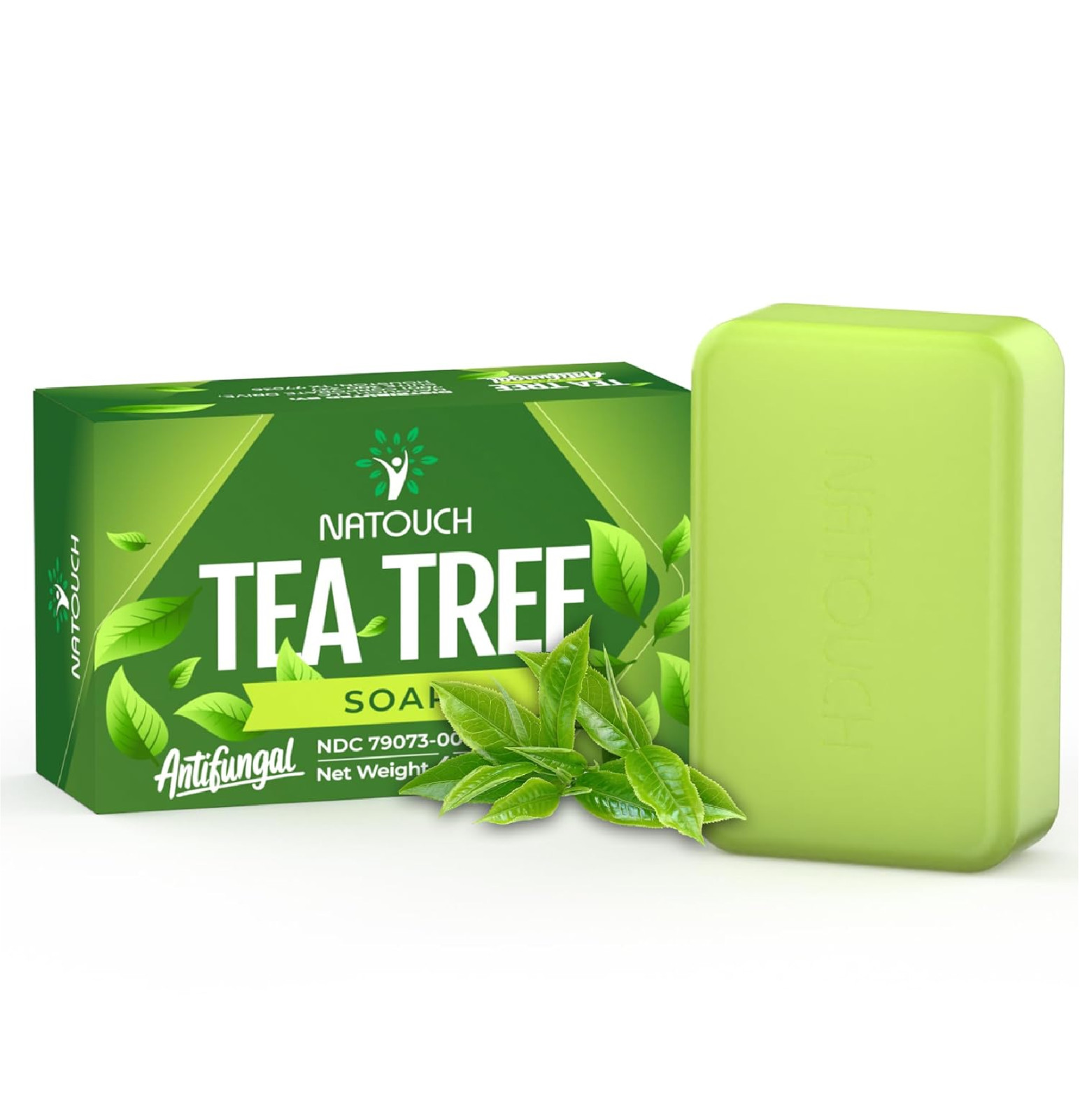 Medicated Soap Bar, Tea Tree Bar Soap for Face & Body Acne, Athlete’s Foot, J…