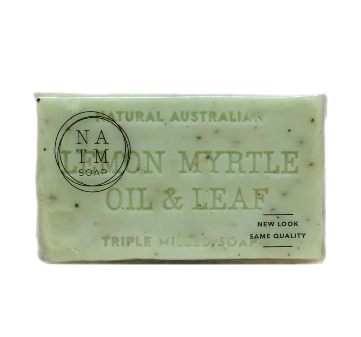NATM Lemon Myrtle Triple Milled Soap Bars 2 Count with Oil & Leaf