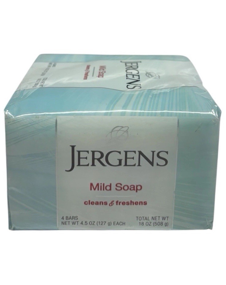 16 JERGENS Mild Soap Bar Soap, Cleans & Freshens, 4 Bars, 4.5oz each