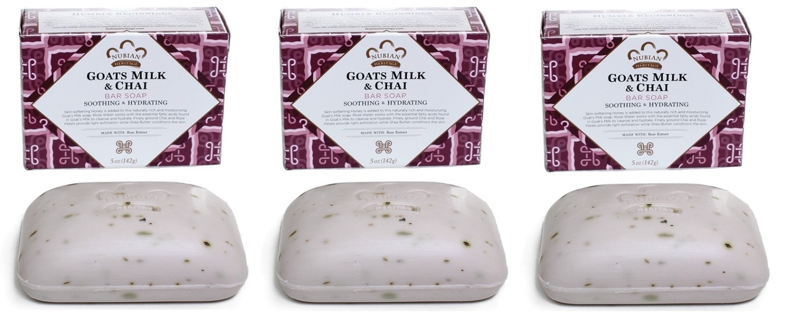 Pack of 3 – Nubian Heritage Goat Milk & Chi Soap -5 oz each