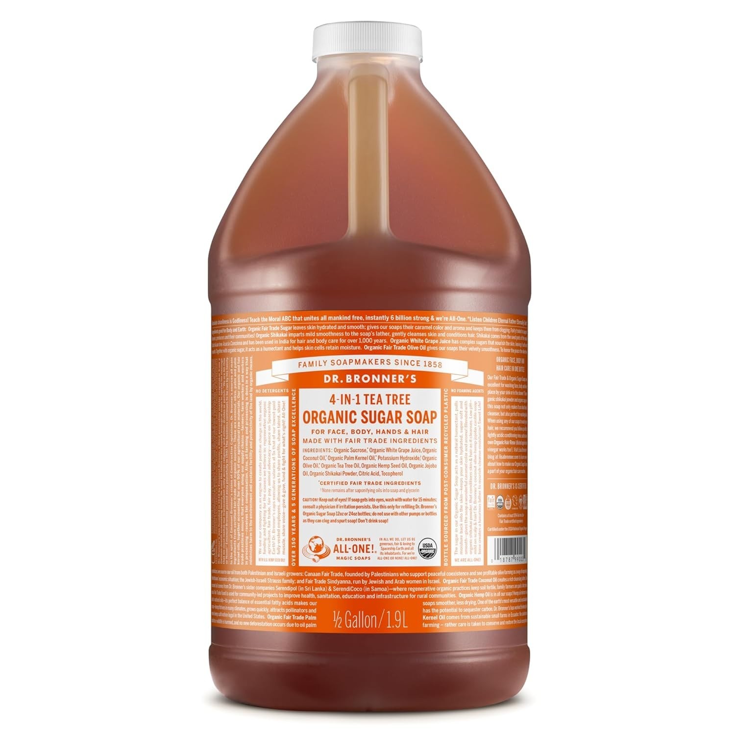 Sugar Soap Tea Tree, 64oz – Organic Ingredients
