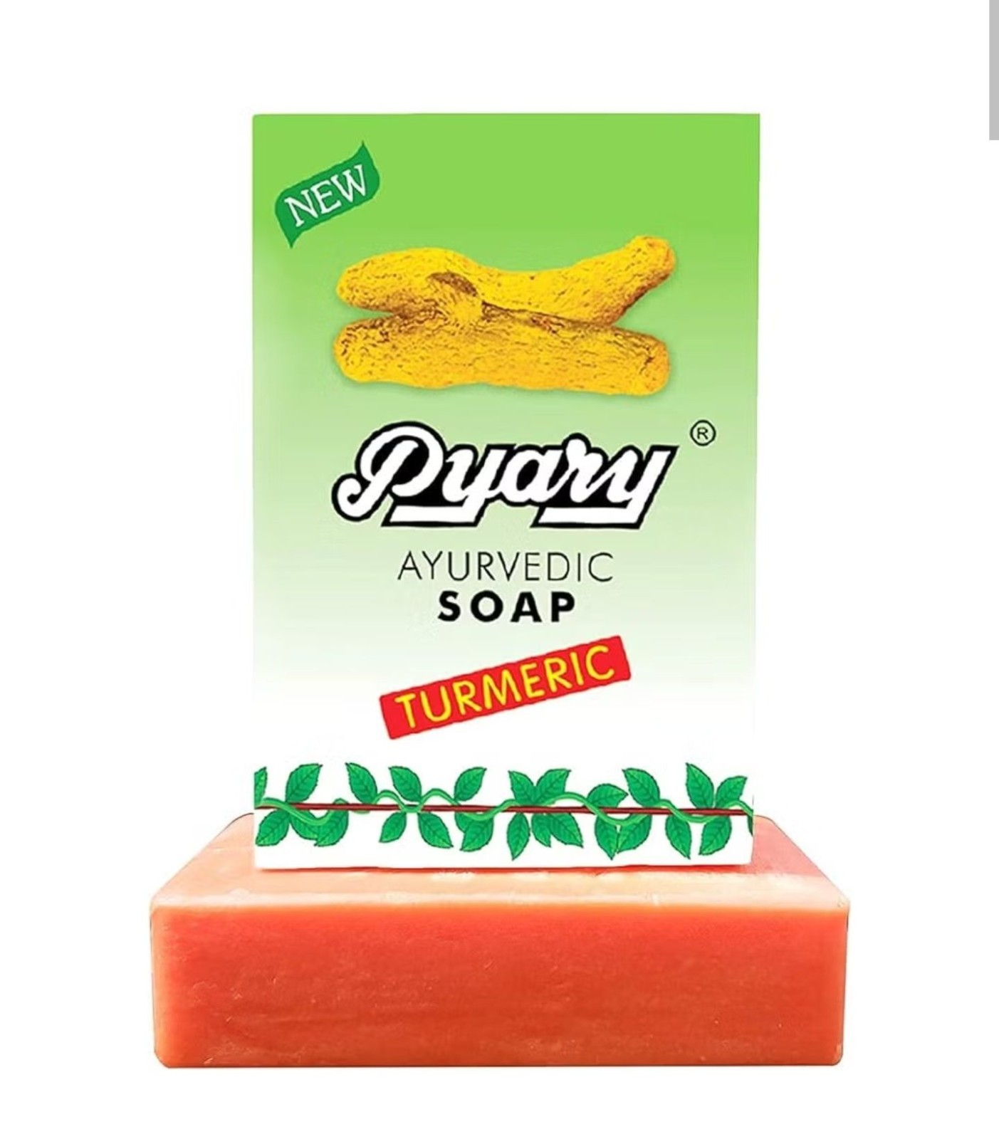 4 pack Pyary ayurvedic turmeric soap 75 gm natural vegetable source صابون الكركم