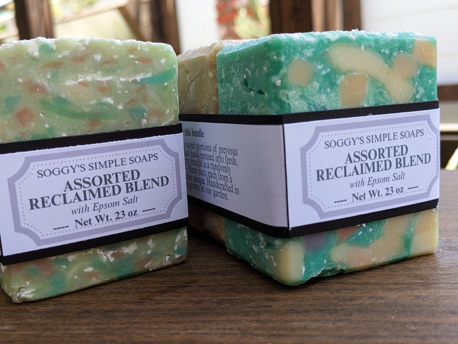 Handmade Soap 6-Bar Set Assorted Reclaimed Blend Surprise Tallow Big Bars Value