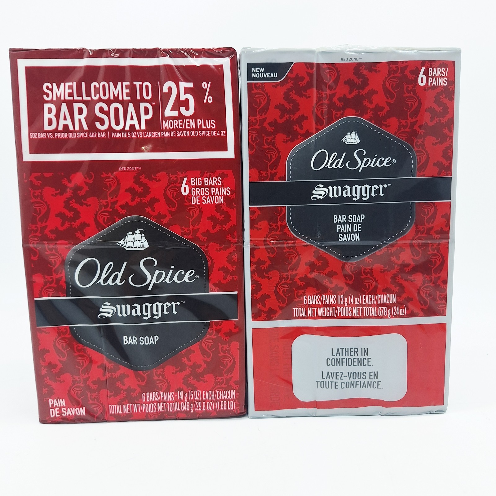2 6 Packs of Old Spice SWAGGER Big Bar Soap 12 Bars 5 oz ea Individually Boxed