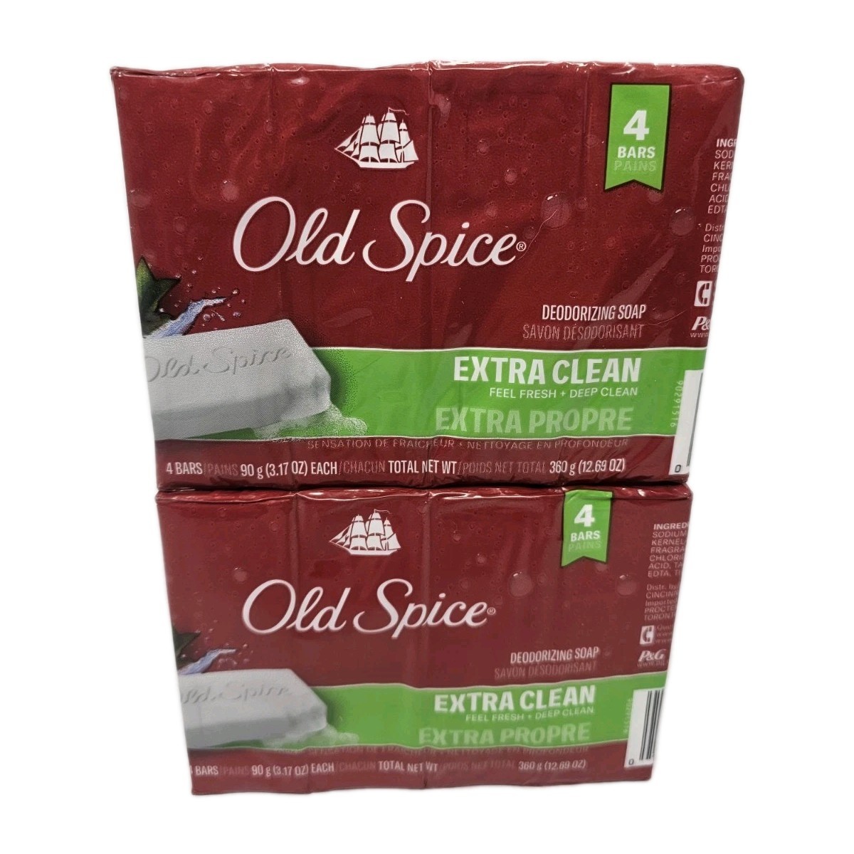 2X Old Spice Deodorizing Bar Soap Extra Clean Fresh & Deep Clean 3.17 oz. 8 Bars