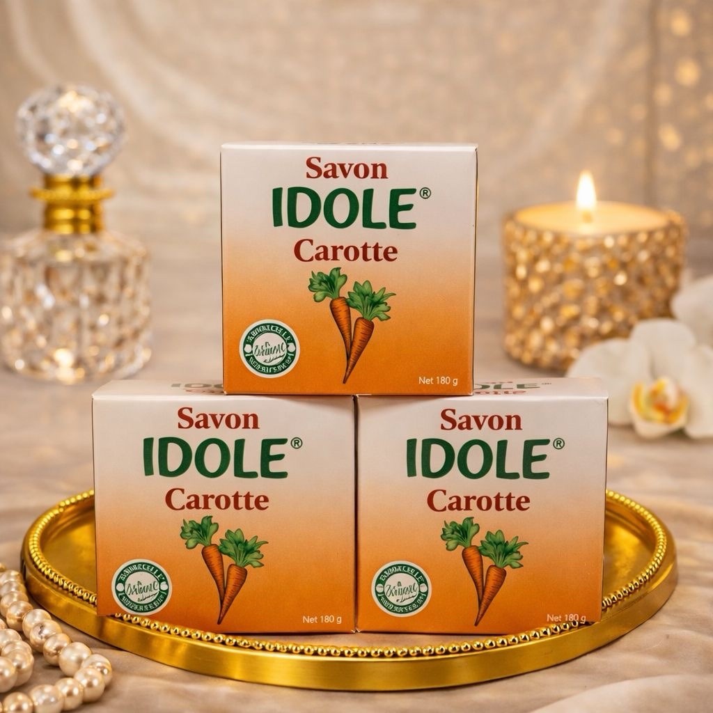 IDOLE Carrot All Natural Body Bar Soap 180g for Body, Face, Hands 3 pcs