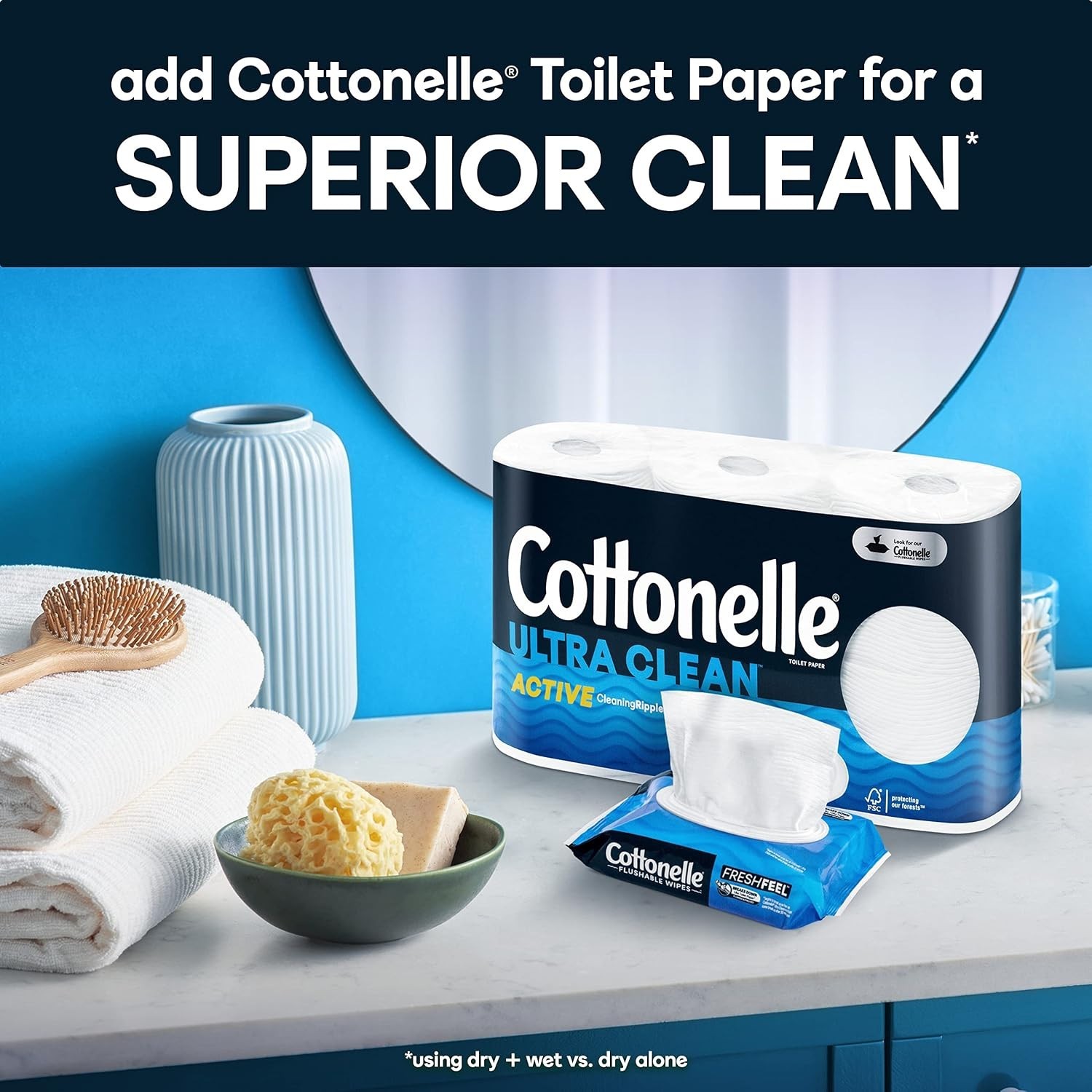 Cottonelle Fresh Care Flushable Wet Wipes 42 Wipes per Pack 336 Total