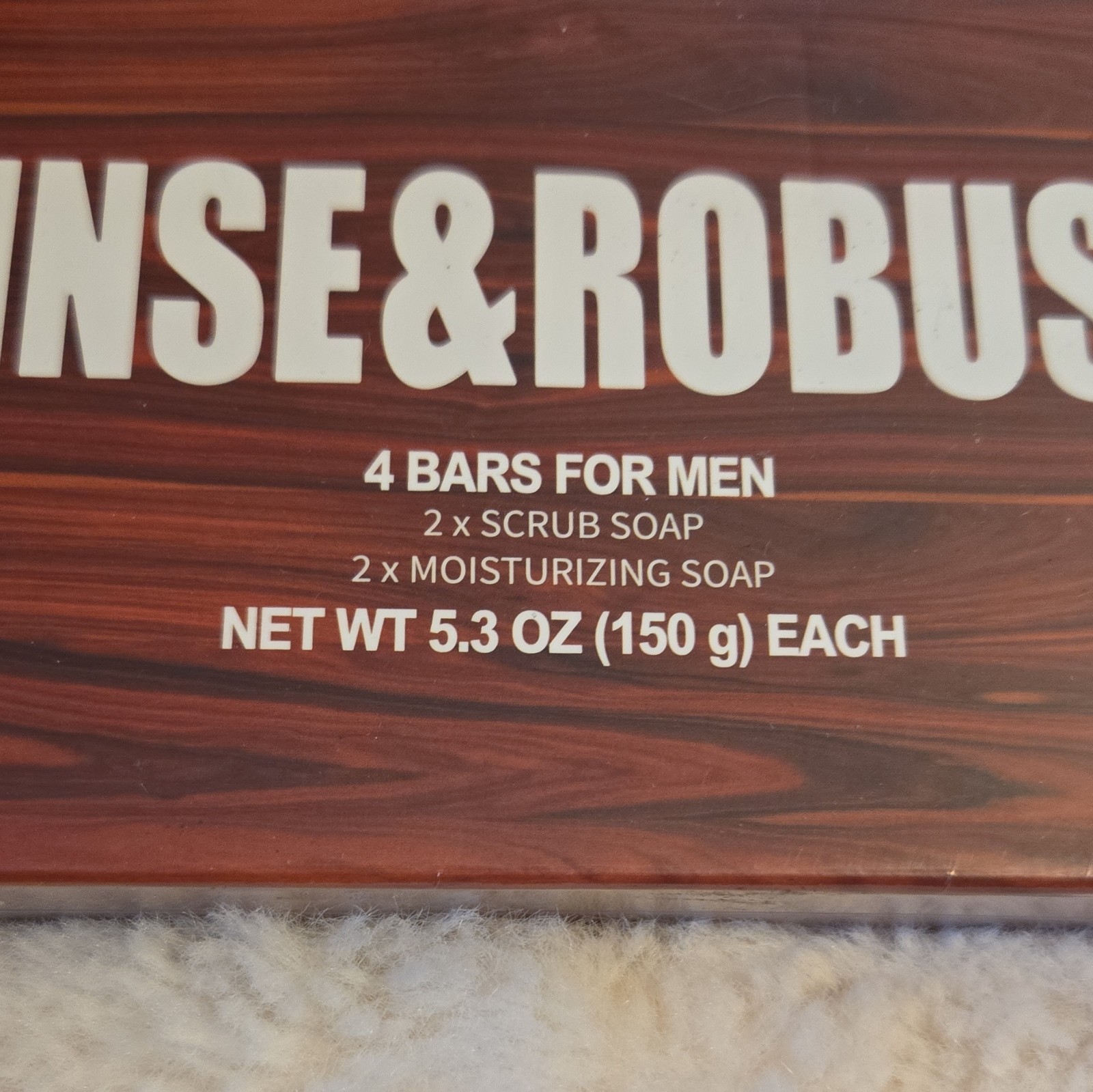 Rinse & Robust Men’s Assorted Soap Set 4 Bars Moisturizing Charcoal 5.3oz