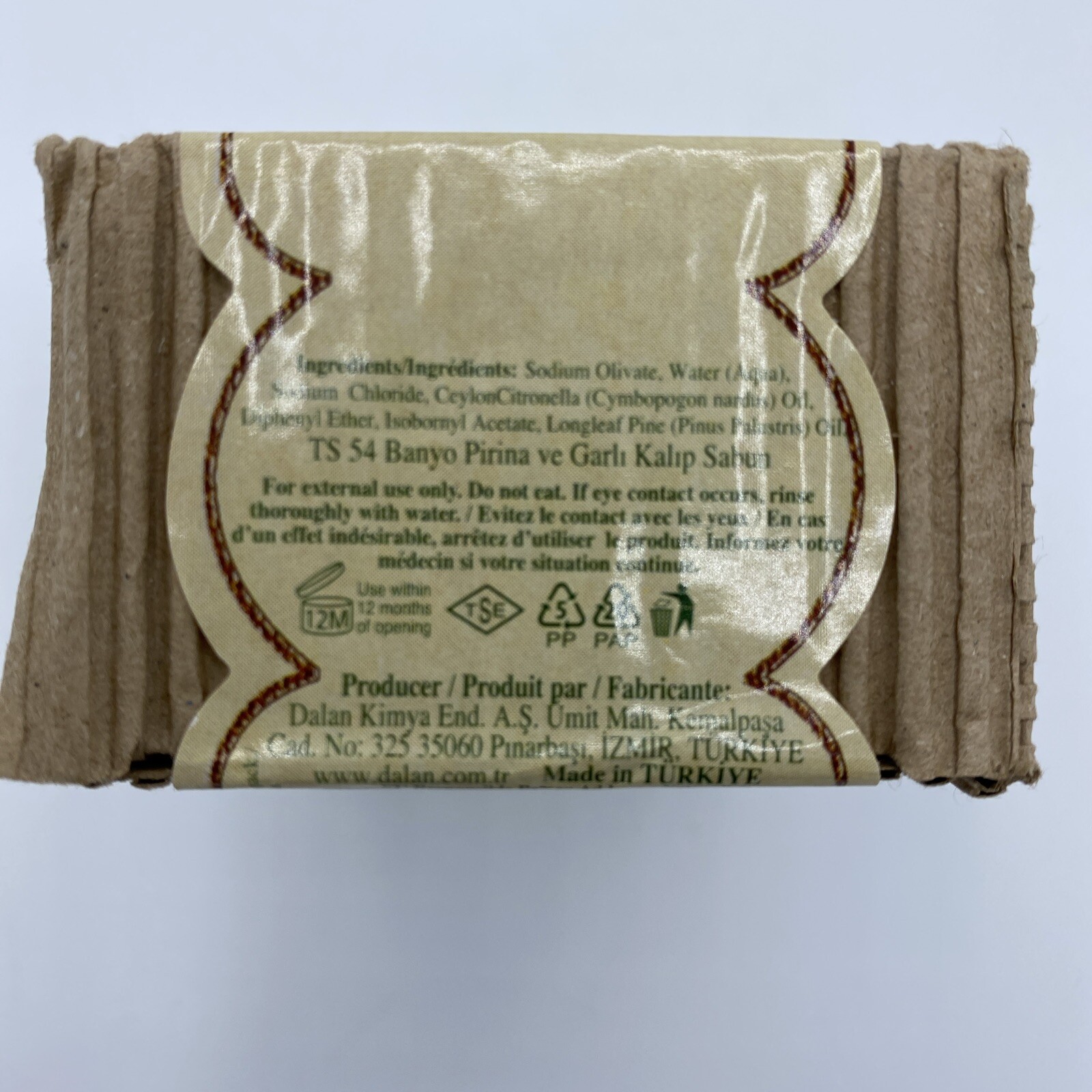 Dalan Antique Olive Oil Bar Soap 100% Natural 170 g/6 oz Vegan Pirina Banyo
