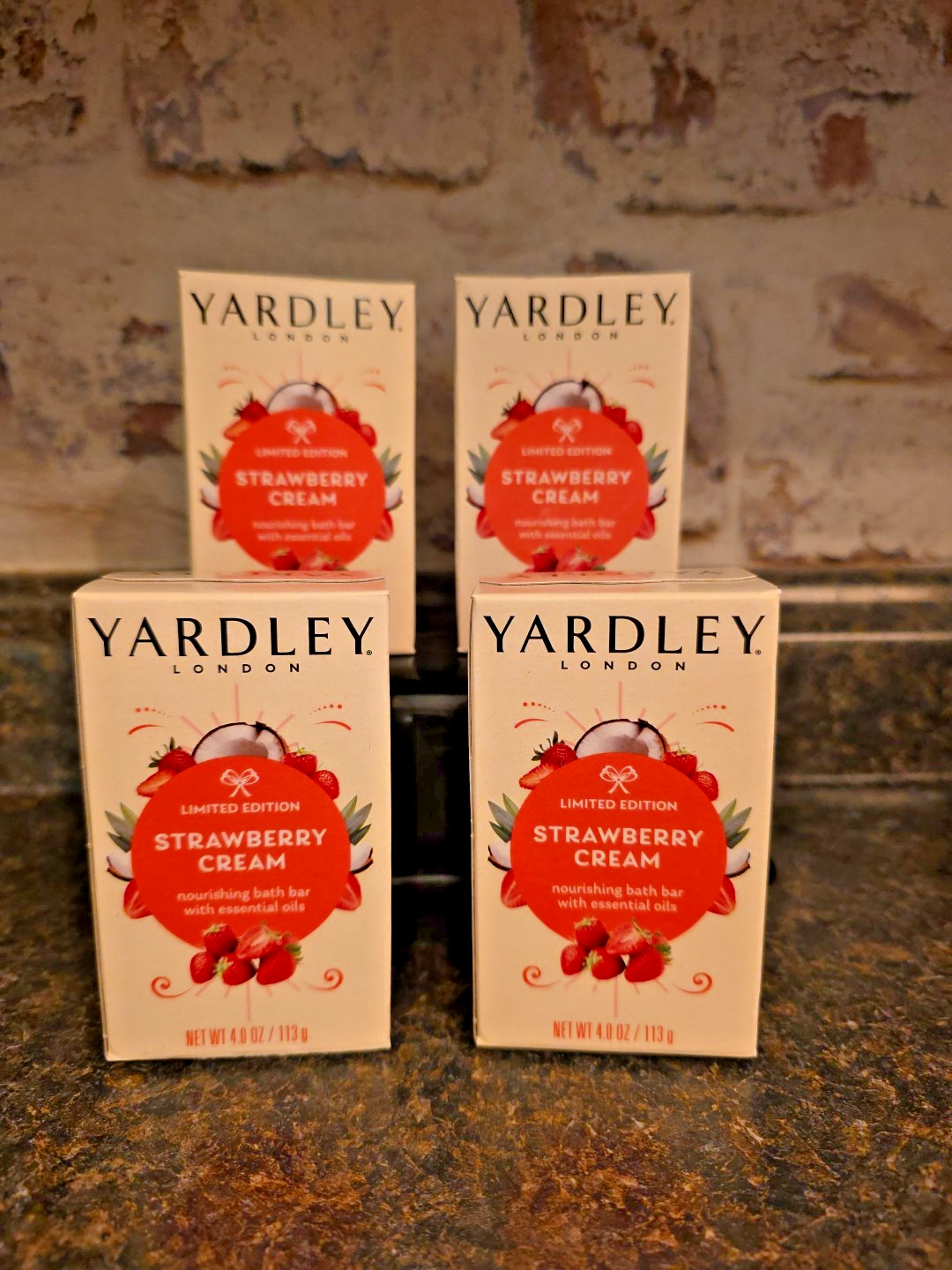 Yardley Strawberry Cream Soap Lot 8 Bars Limited Edition New