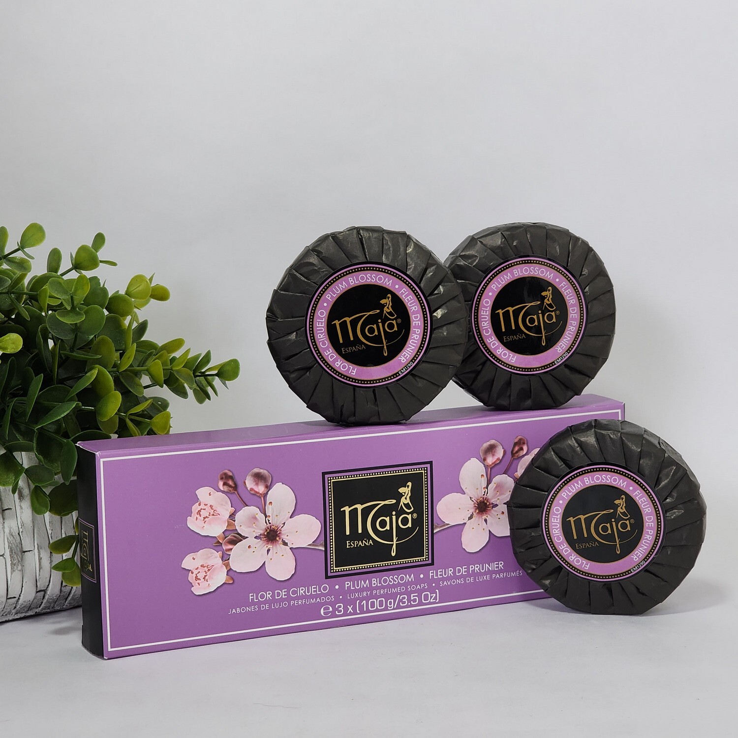 Maja Plum Blossom Luxury Perfume Soap Flor de Ciruelo – 3 x 3.5 oz