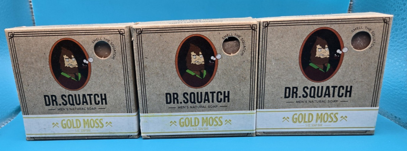 Dr. Squatch Soap – OG GOLD MOSS Bricc Lot of 3 – brown boxes! HTF RARE!