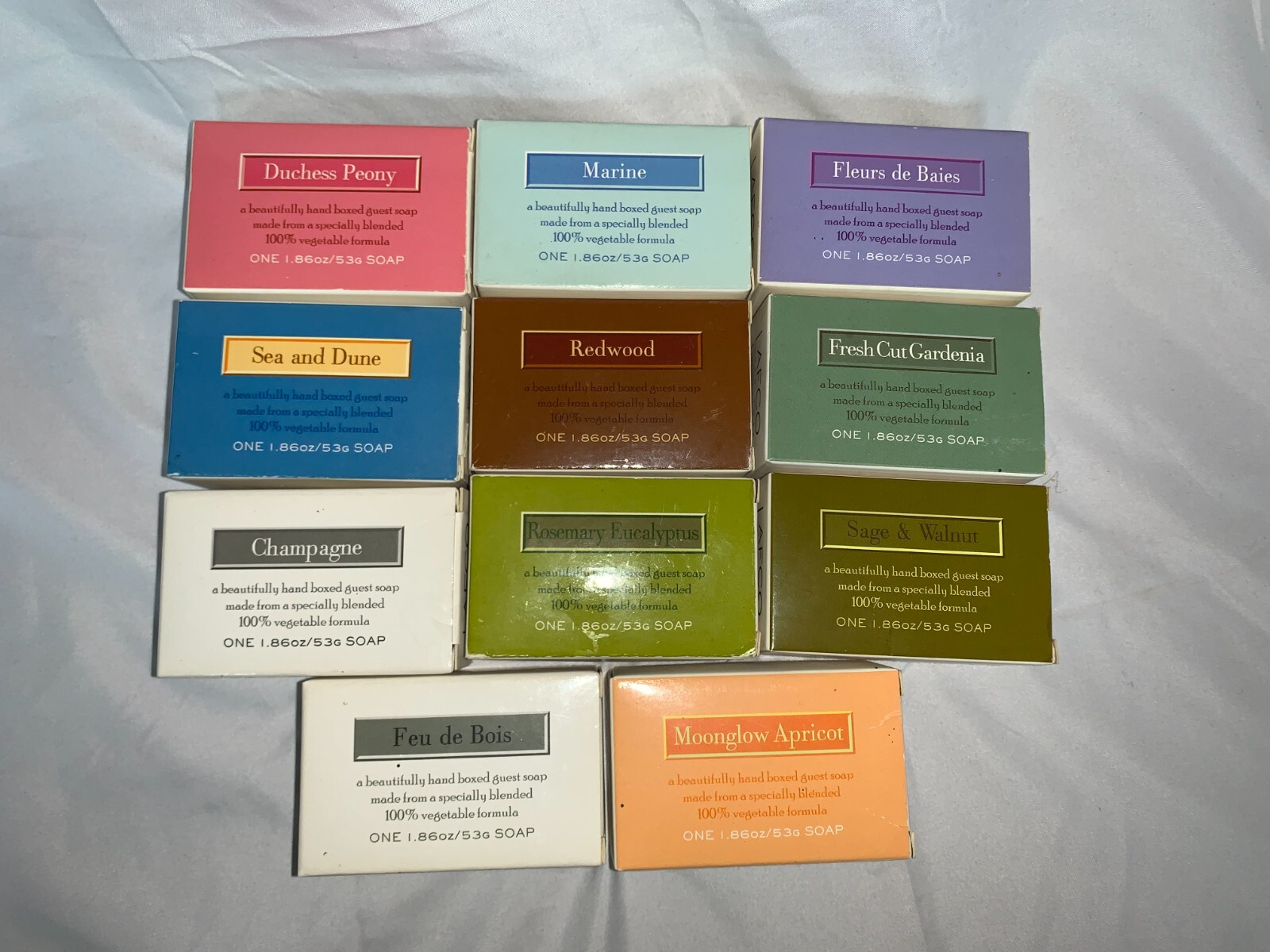 Lot of 11- NOS Lafco Vegan/ Gluten Free Soap Set Italy 1.86 oz Bar Travel/guest