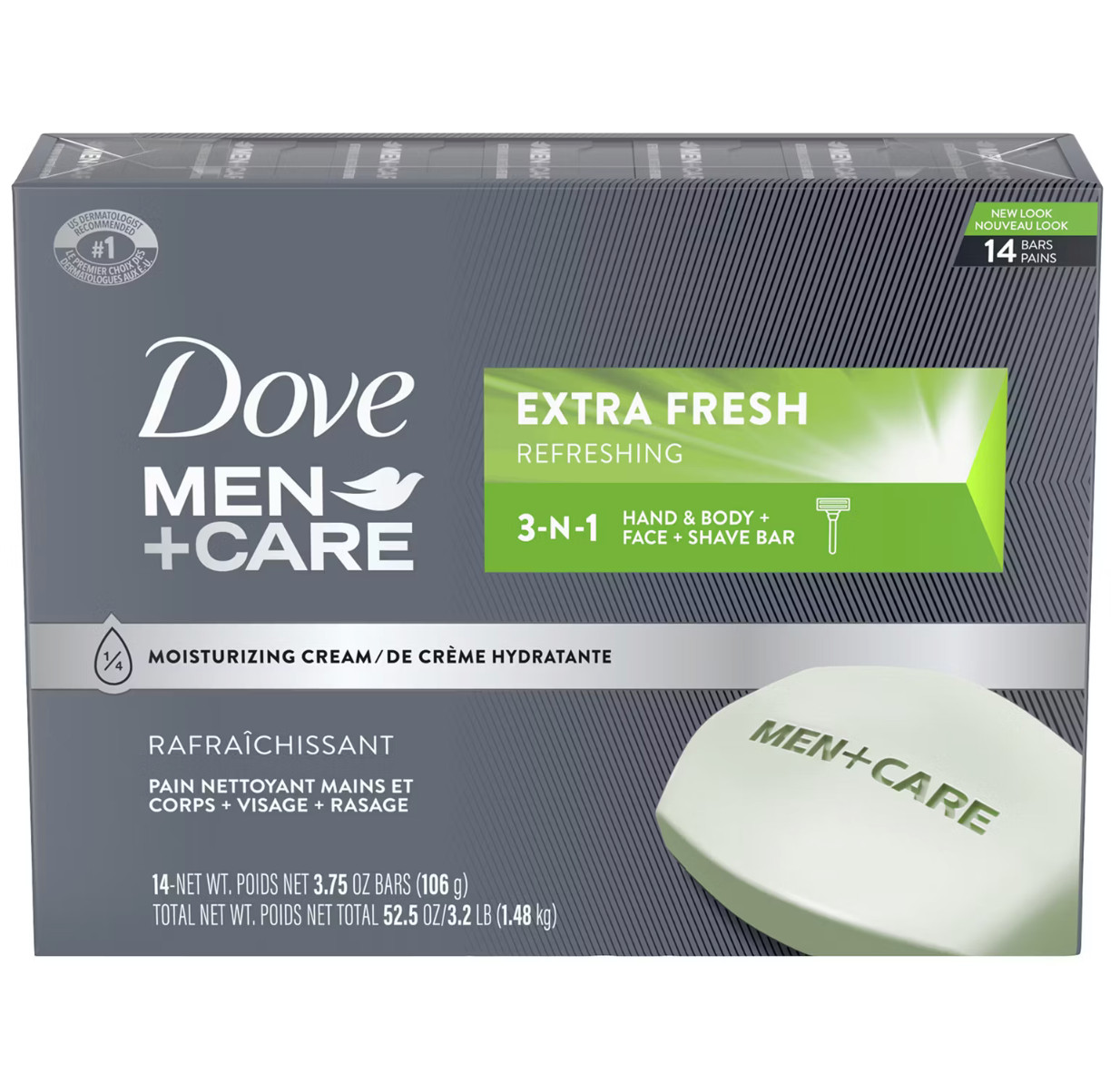 Dove Men + Care Extra Fresh Men’s Bar Soap Moisturizing 3.75oz Choose 1–14 Bars