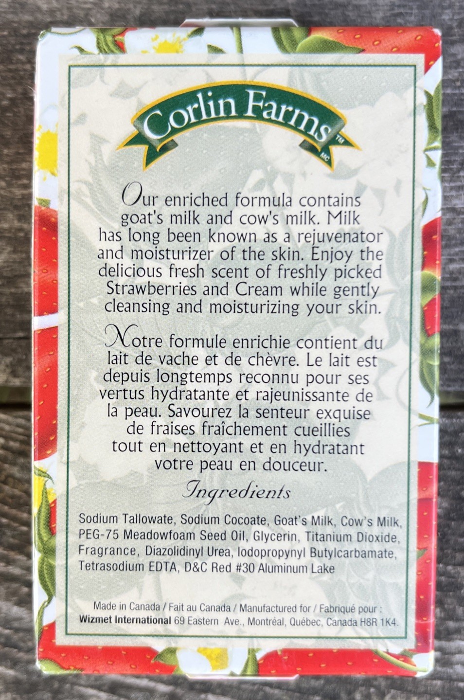Colton Farms Strawberries & Cream Milk Soap 5 oz Bar Contains Goat & Cow Milk