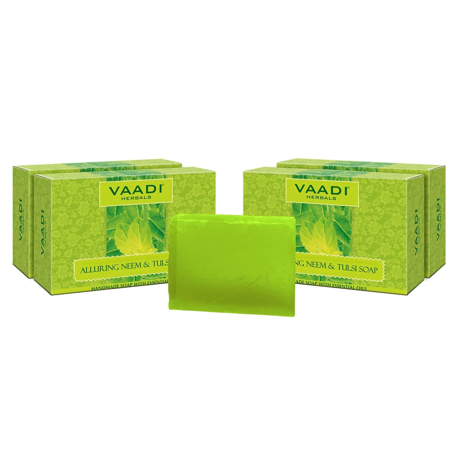 Neem Tulsi Soap with Tea Tree Oil | Pack of 4 Bars (5.30 oz each) |All Skin Type