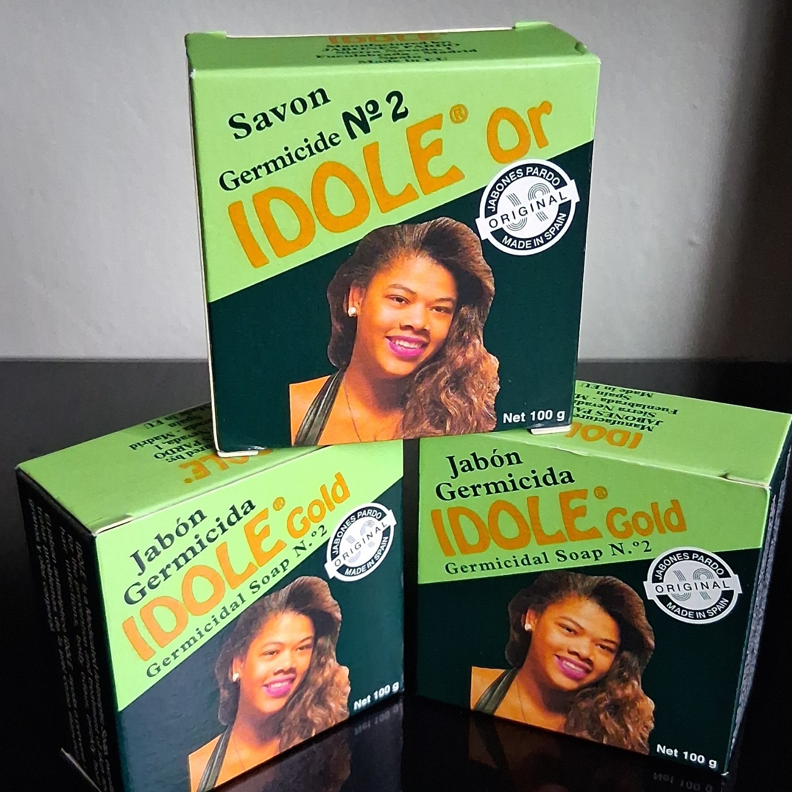 IDOLE Gold Germicidal Soap Bar No. 2 Antiseptic Green Body/Face/Hands 100g