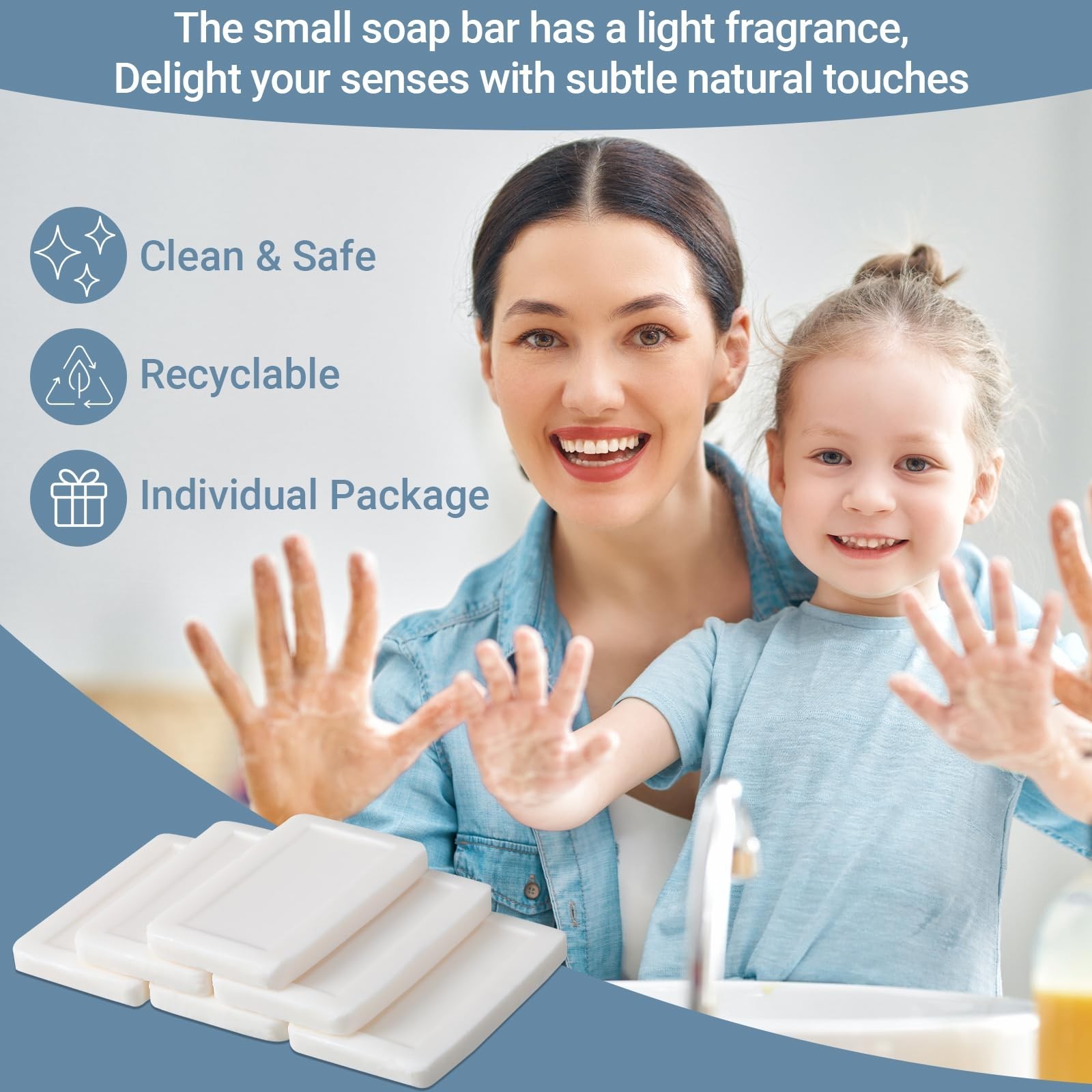 300 Pcs Mini Bar Soap Bulk 0.35oz Individually Wrapped Travel Size Toiletries