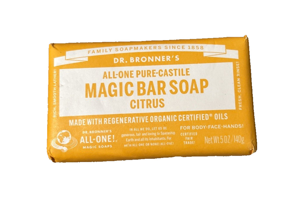 Dr. Bronner’s Pure Castile Bar Soap Citrus 5oz Organic All-In-One NEW