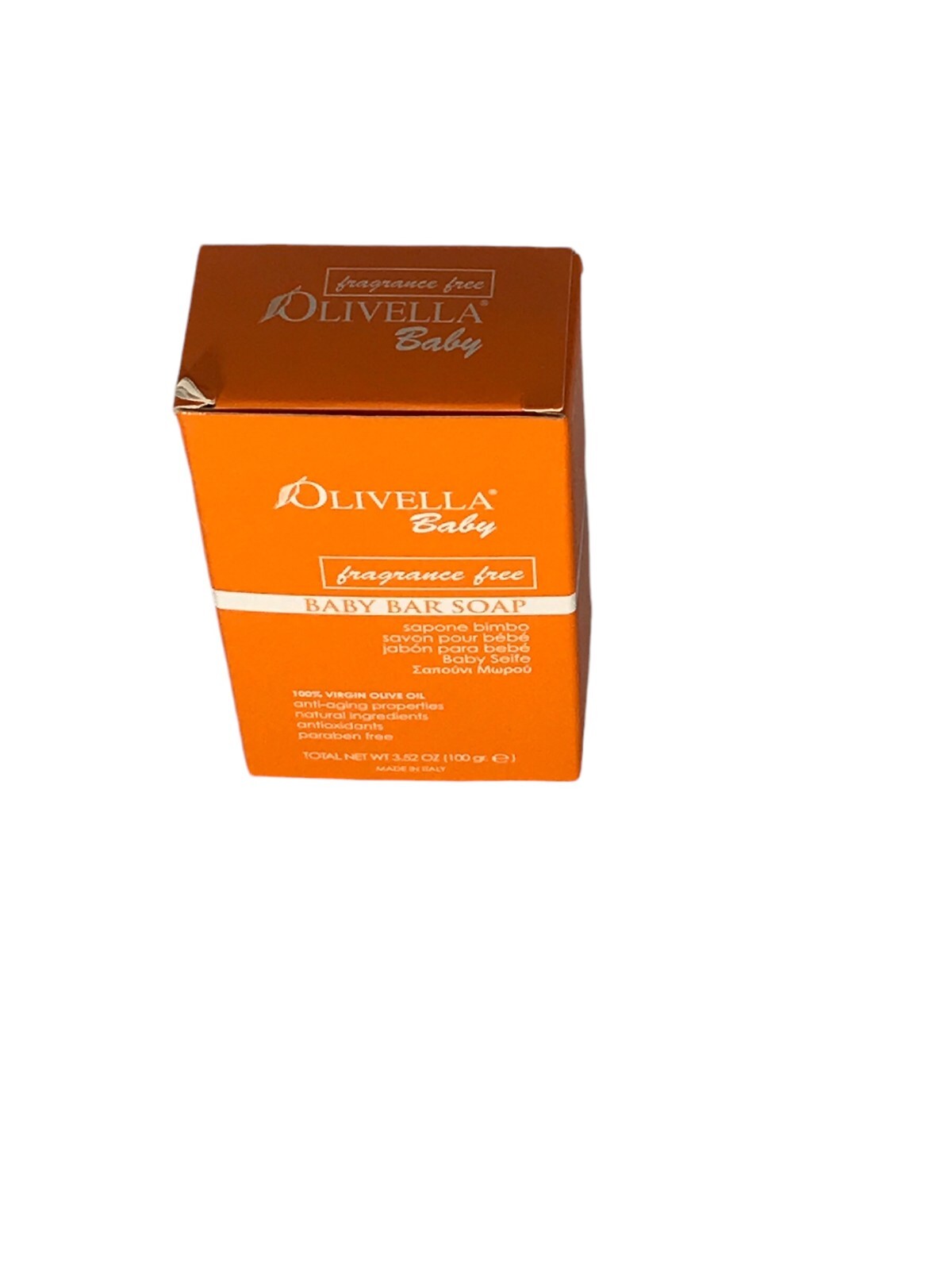 Olivella Baby Bar Soap 3.52 oz Fragrance Free 100% Virgin Olive Oil