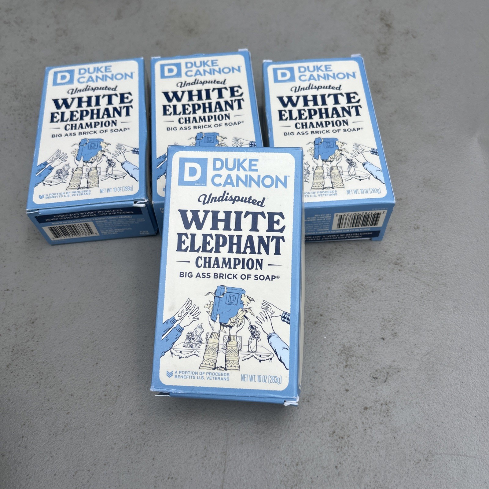 4 Pack: Duke Cannon Supply Co. White Elephant Bar Soap Big Ass Brick Soap 10 oz
