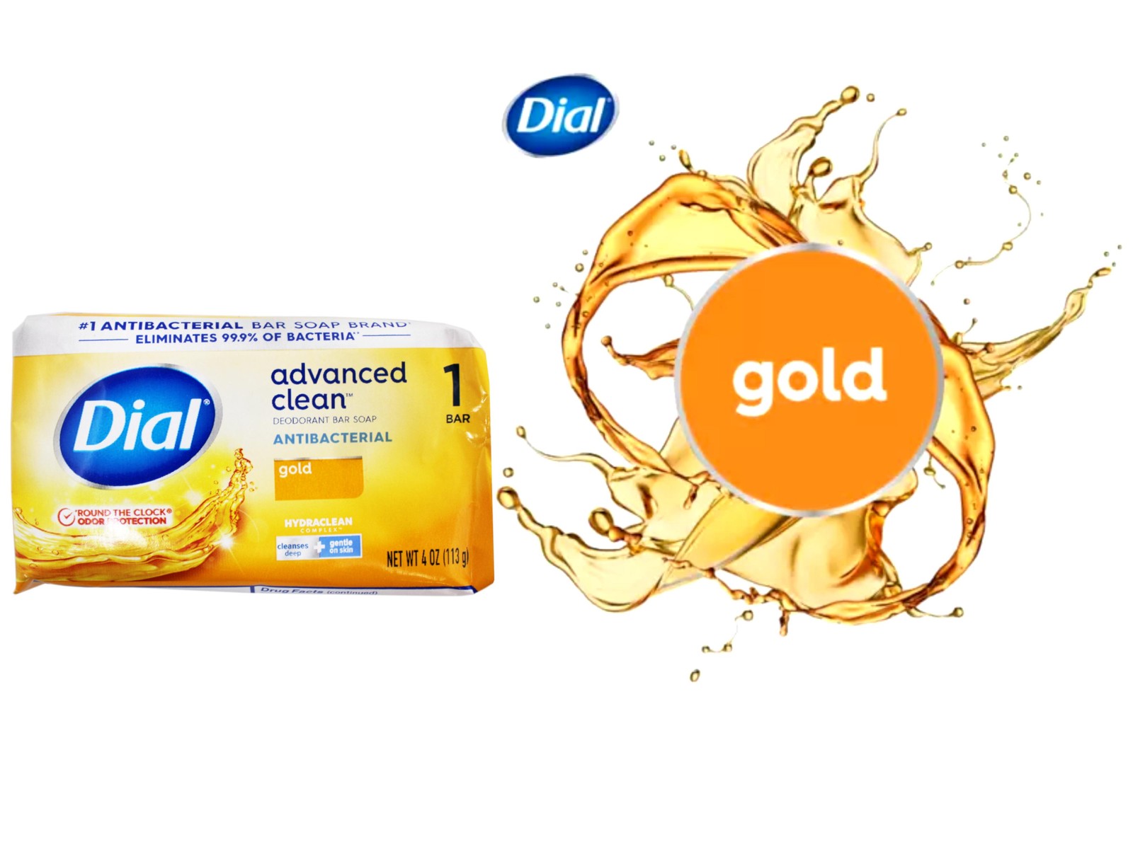 Dial Gold Advanced Clean, Antibacterial Deodorant Bar Soap, 4 OZ – 3 Pack