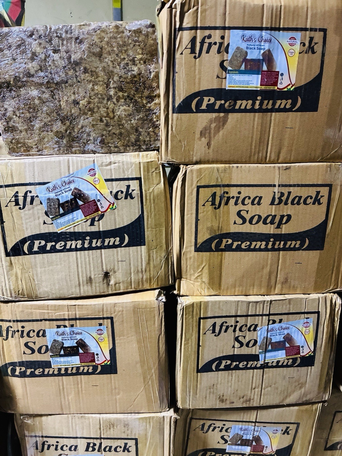 Ruth’s Choice Natural African Black Soap Premium 1 kg Jumbo Rectangular Bar