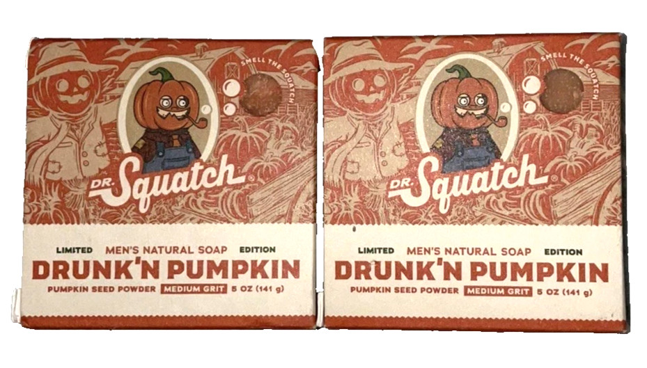 2 Pack Dr. Squatch Soap ~ Halloween Limited Edition ~ Drunk’n Pumpkin!