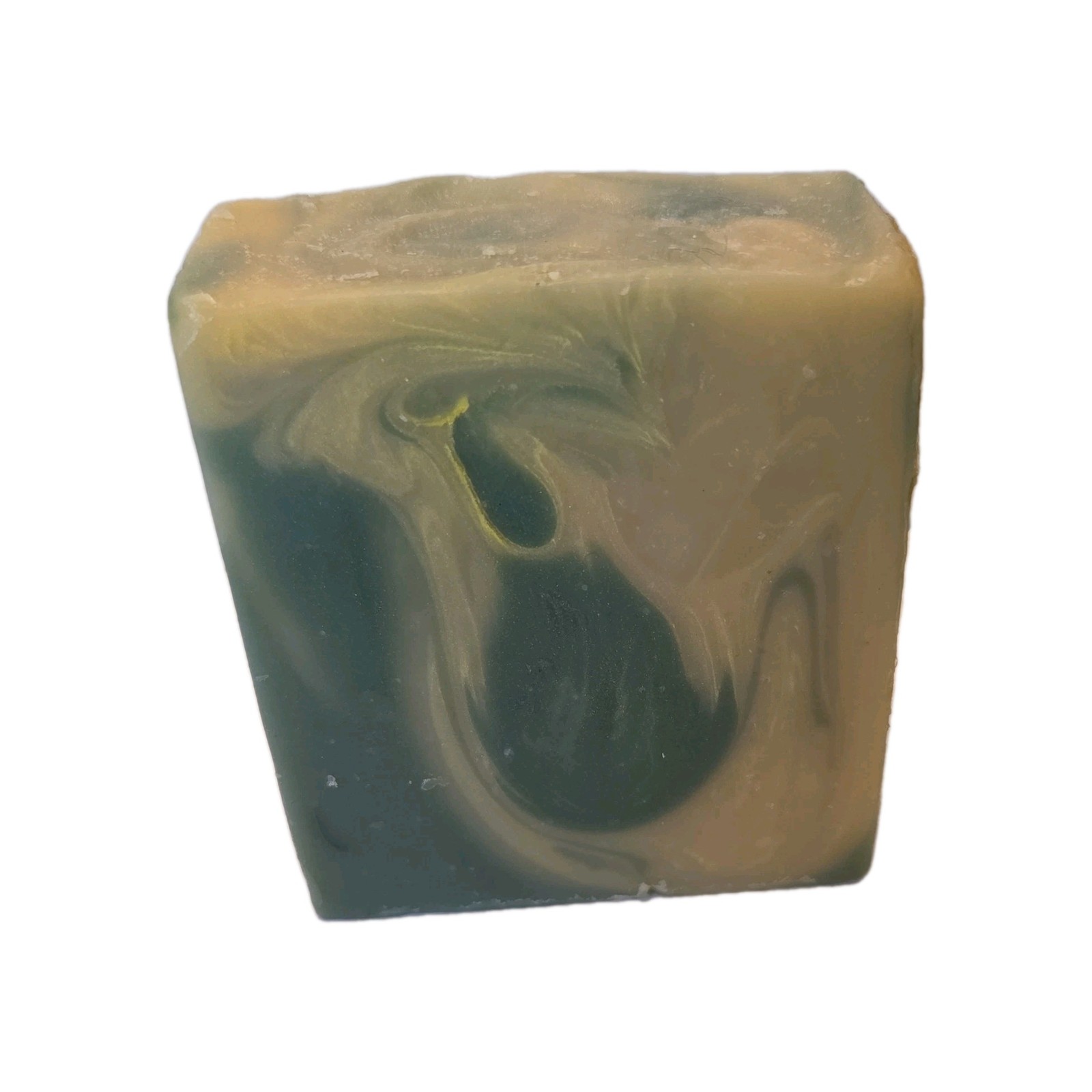 Homemade Swirl Green Beige Rectangular Body Bar Soap Citrus Scent for Body Hands