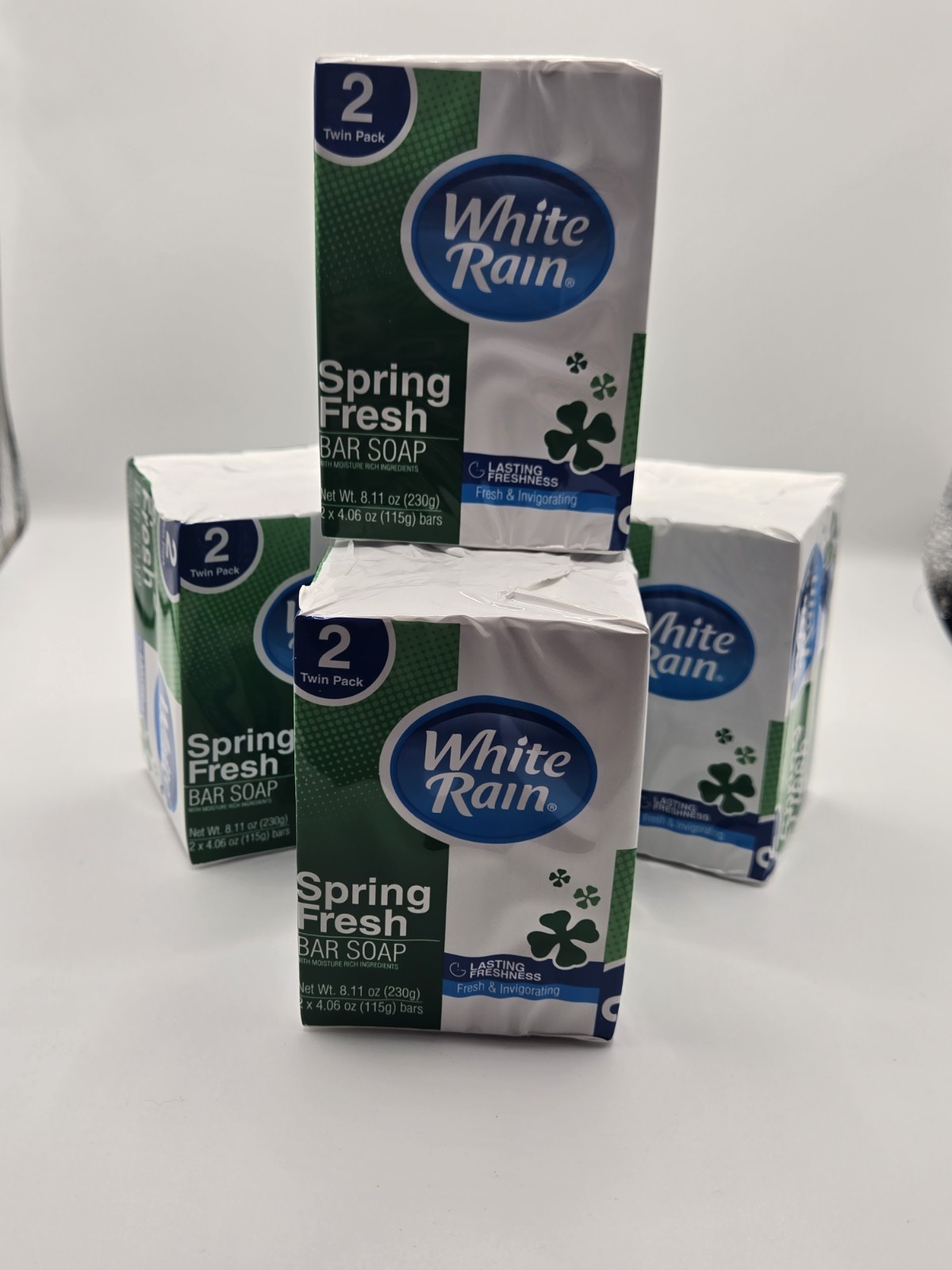 8 Bars – Spring Fresh Moisturizing Bar Soap – White Rain – 4/2Packs
