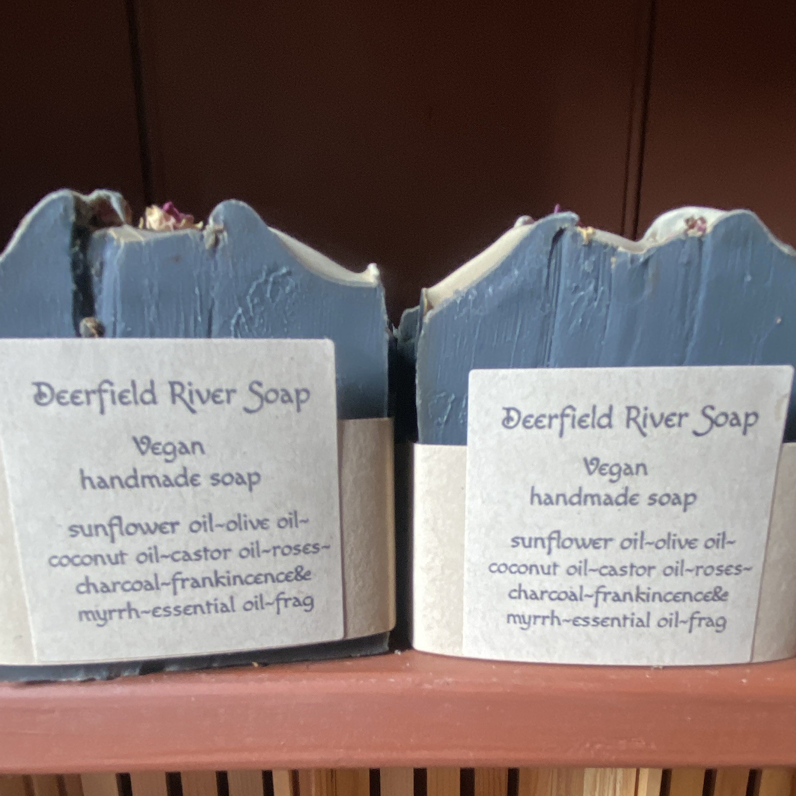 Deerfield River Soap Vegan Handmade Charcoal Soap Frankincense & Myrrh 4 oz