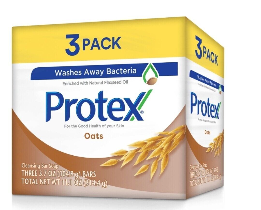 3 bars 3.7oz New PROTEX OATS ANTIBACTERIAL SOAP BAR JABON PROTEX AVENA