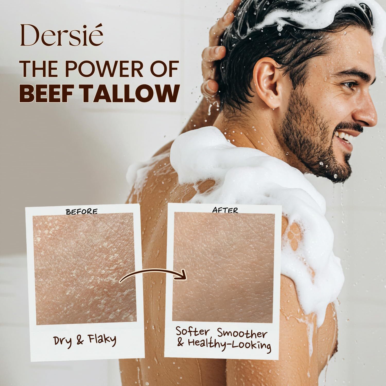 Dersie Organic Beef Tallow Soap for Face & Body with 100% Grass-Fed Moisturizing