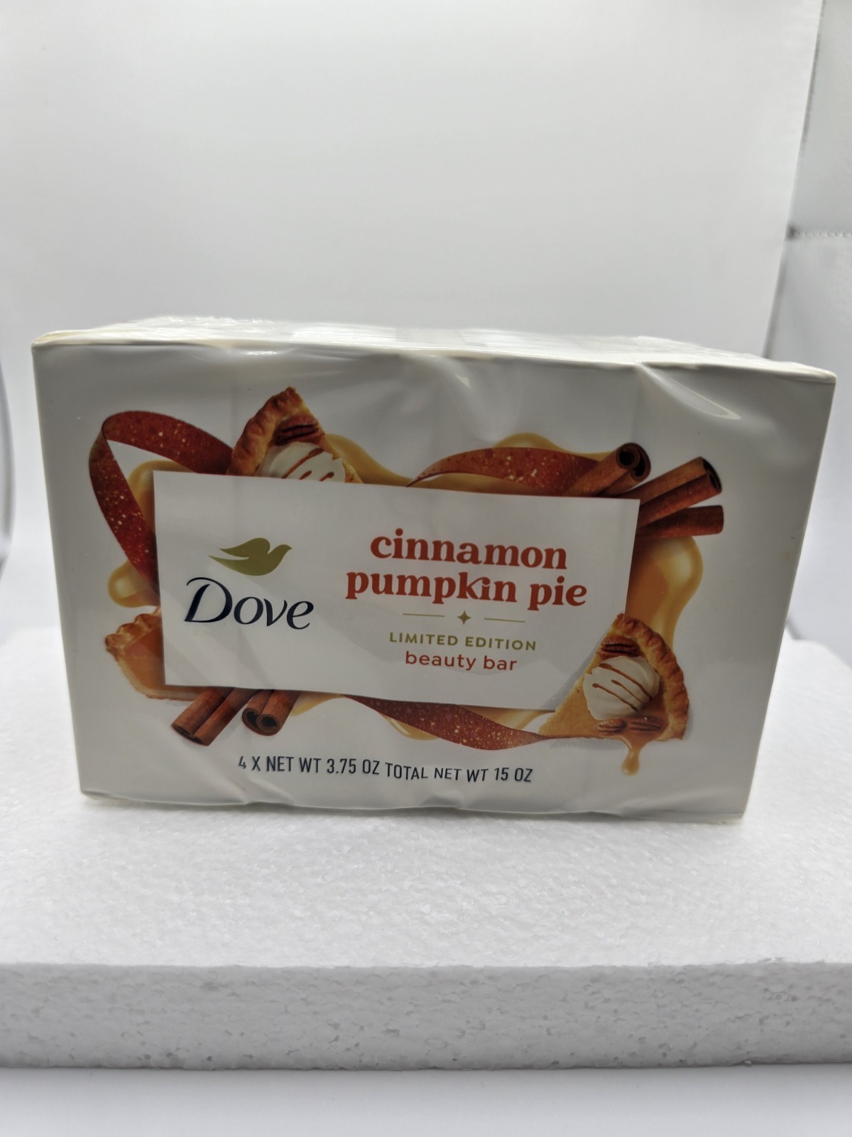 Dove Cinnamon Pumpkin Pie Holiday Treats Bar Soap Limited Edition 15oz 4 Bars