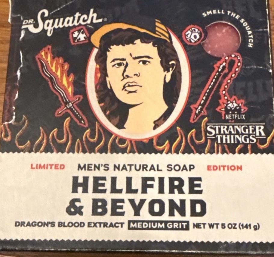 Dr. Squatch Limited Edition HELLFIRE & BEYOND Natural Soap Bar Stranger Things