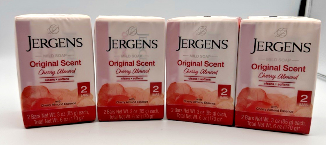 Jergens Original Scent Cherry Almond Soap Bars lot of 8 Bars 3 oz each