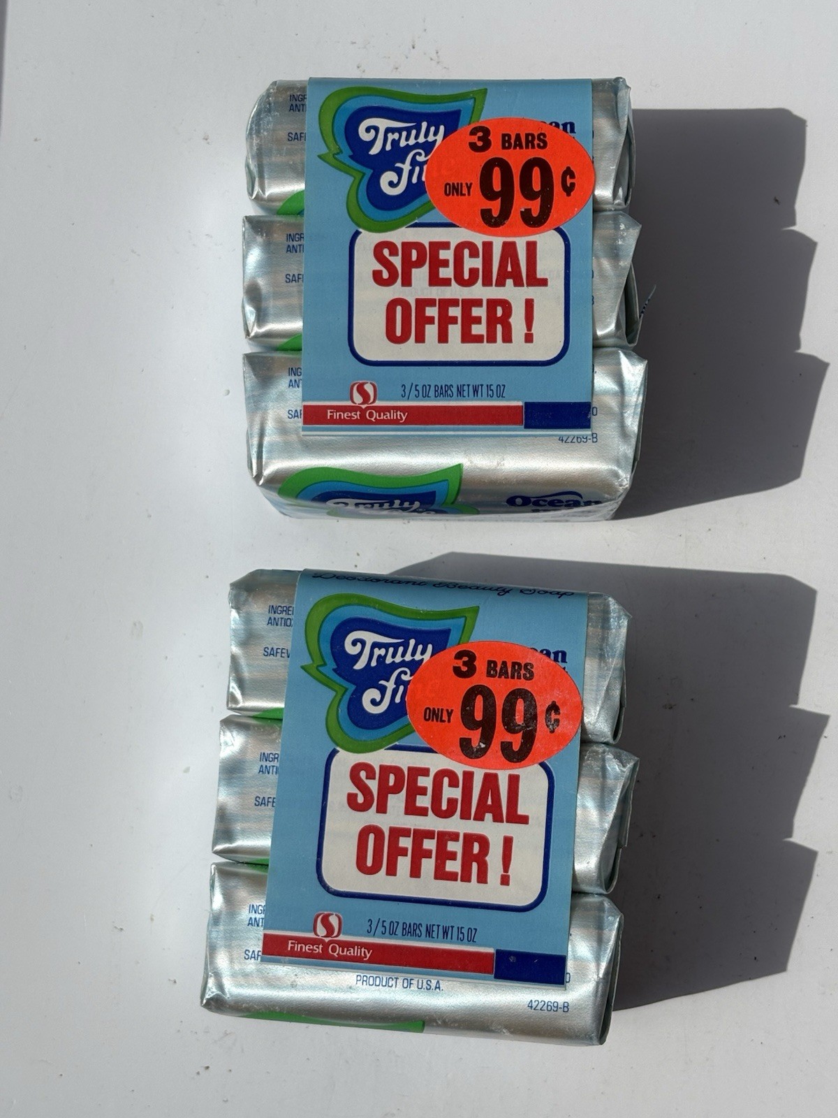 VINTAGE Beauty BAR SOAP Deodorant Soap Lot Of 6 NEW NOS Truly Fine Ocean Mist