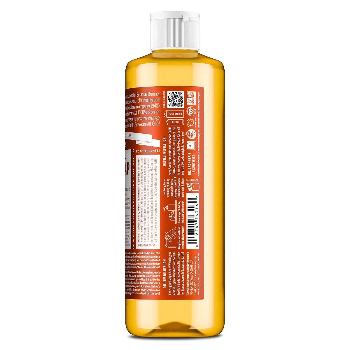 Dr. Bronner’s Magic Pure Castile Liquid Soap Bodywash – Eucalyptus – 16 fl oz