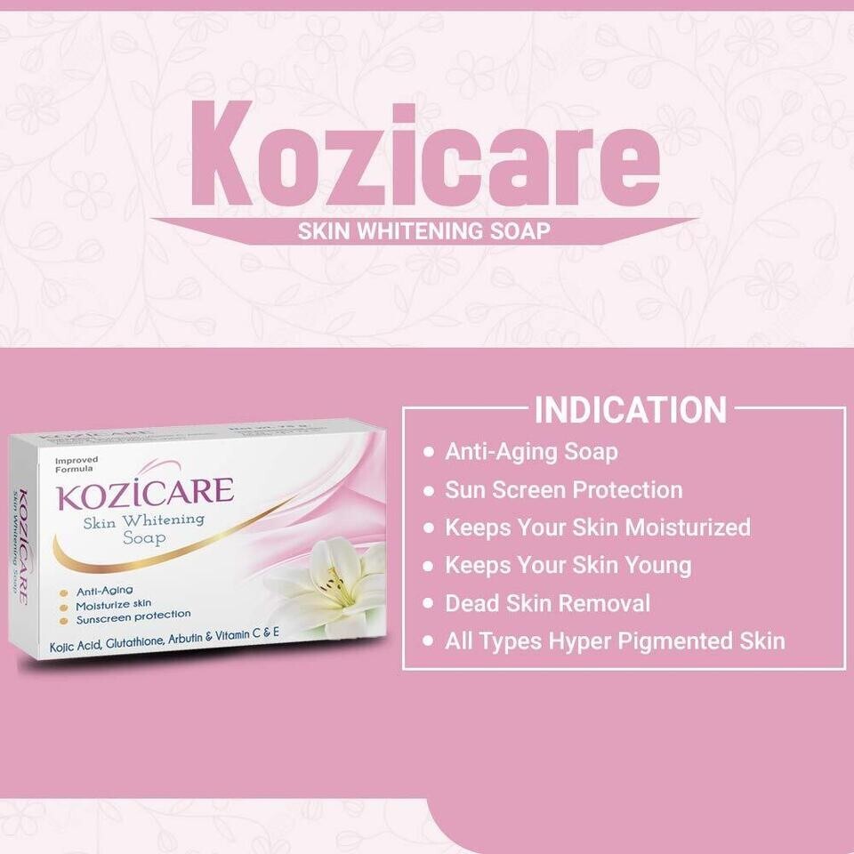 Pack Of 3 Kozicare Skin Lightening Kojic Acid Soap 75 Gm Anti-Ageing Soap