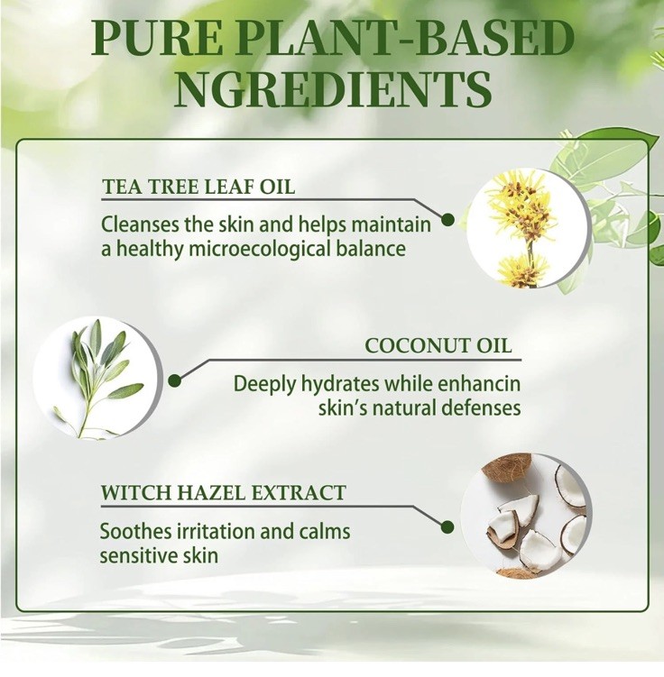 4 Bar Soaps Tea Tree Soap, Purifying Body Soap Bar W/ Tea Tree Oil & Coconut Oil