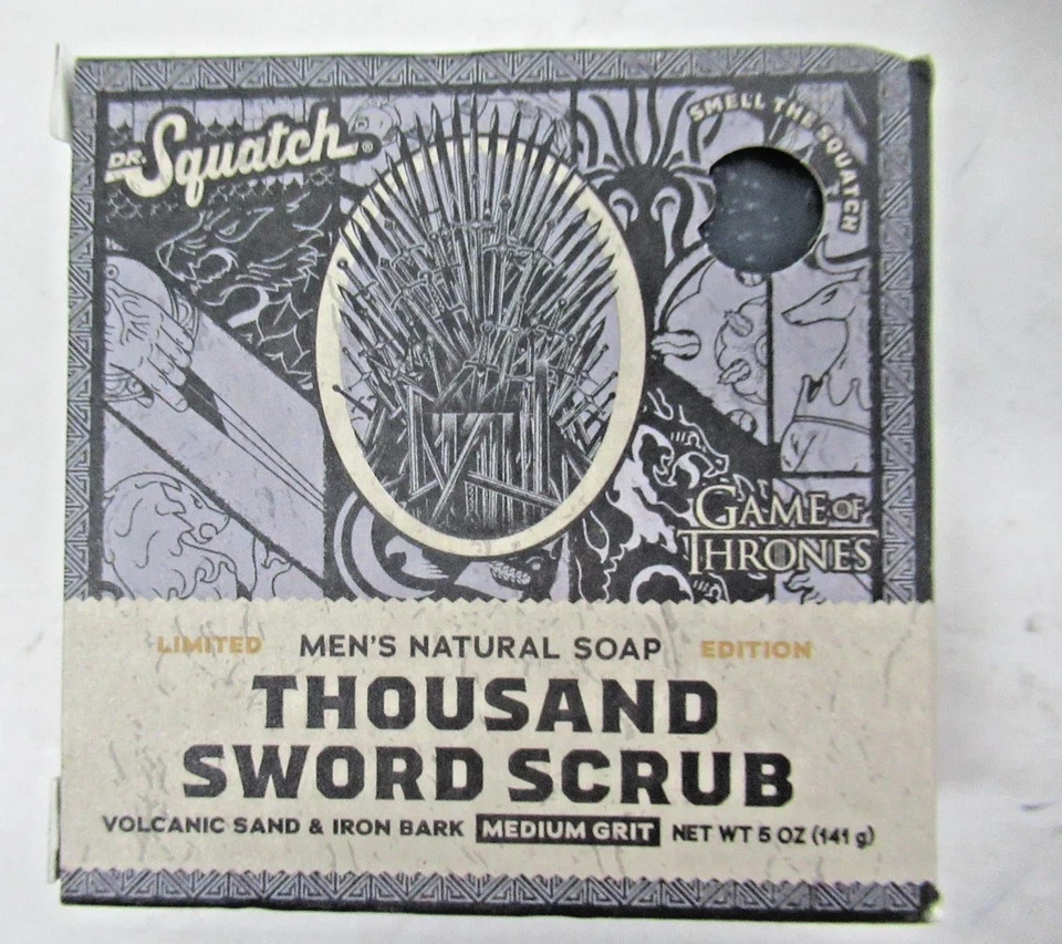 3x Dr. Squatch Bar Soap Game Of Thrones Edition 5oz bars, Blue & Grey