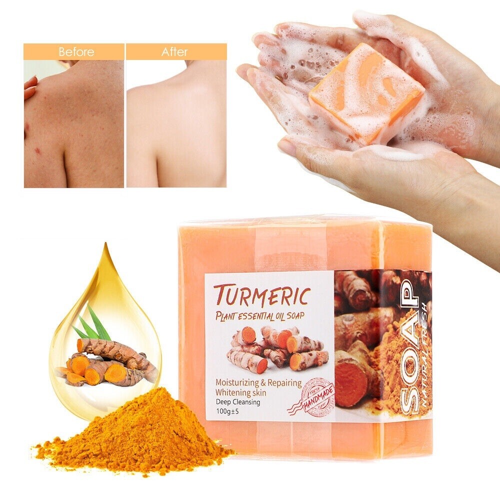 2× Tumeric Soap Skin Whitening Dark Spots lightening Acne Brightening Turmeric