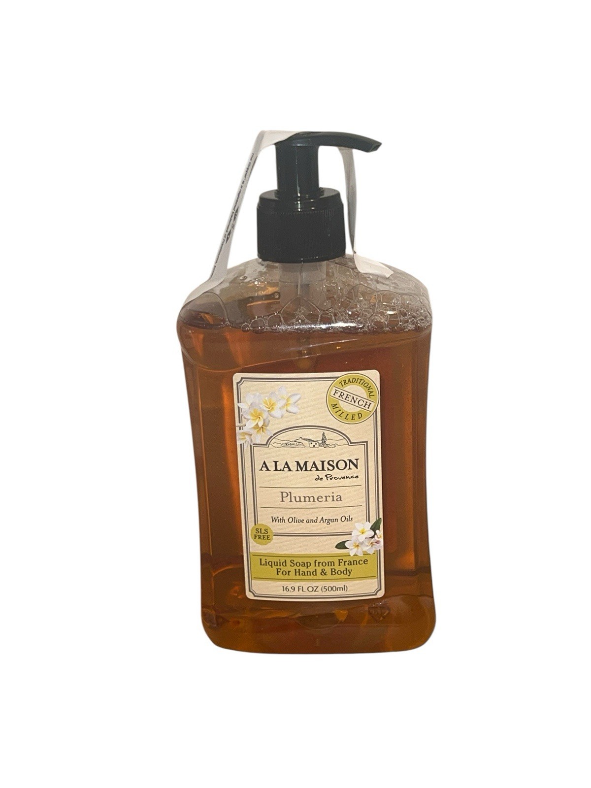 A La Maison Plumeria Liquid Hand Wash 16.9 oz French Milled Olive Argan Coconut