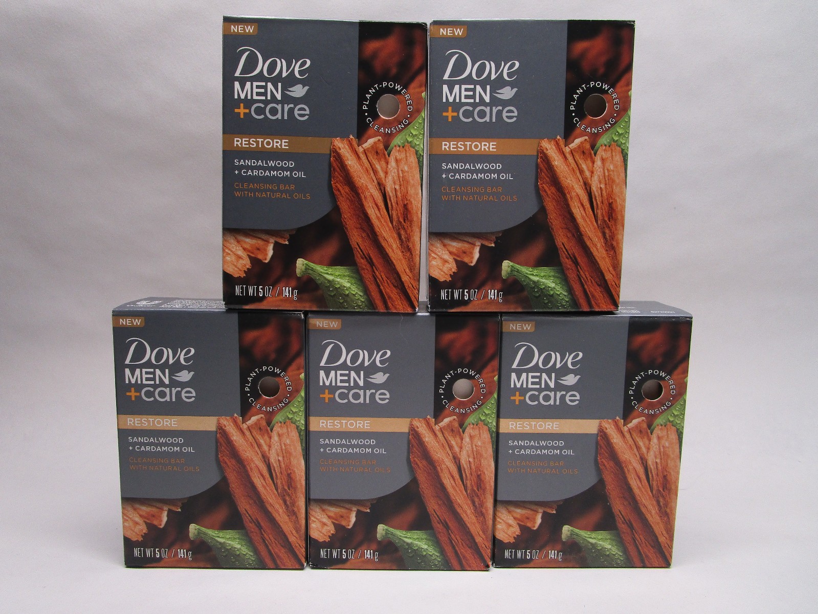 5 Pack – Dove Men + Care Sandalwood + Cardamom Oil Restore Cleansing Bar Soap